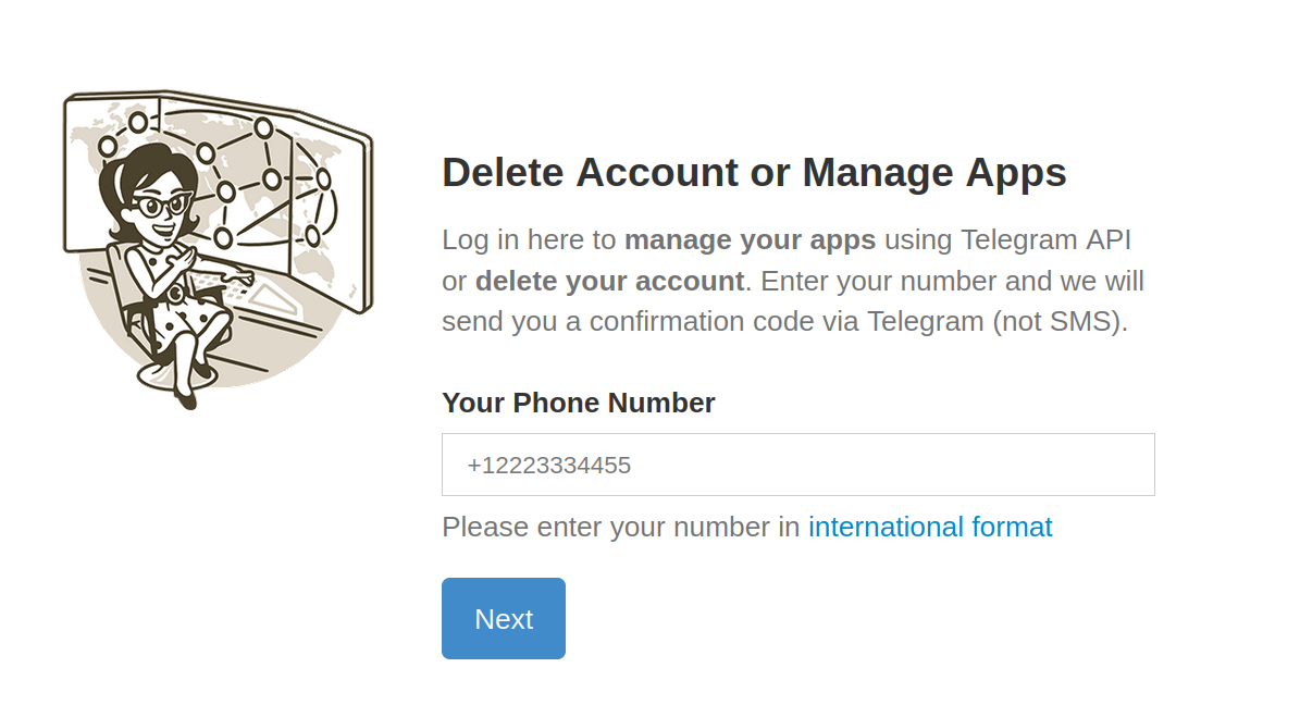 Telegram apps page